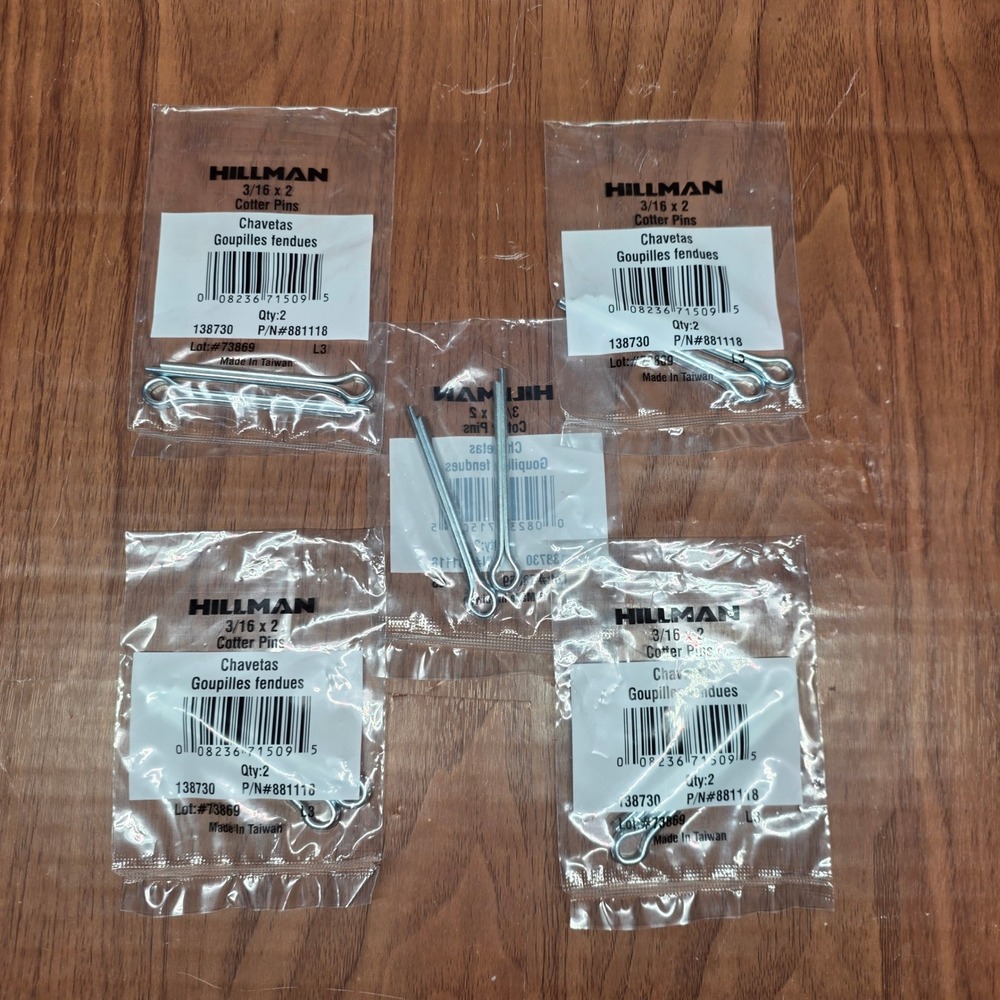 Hillman 3/16 x 2 Cotter Pins 10 Total Zinc Plated Steel Split Pins 881118